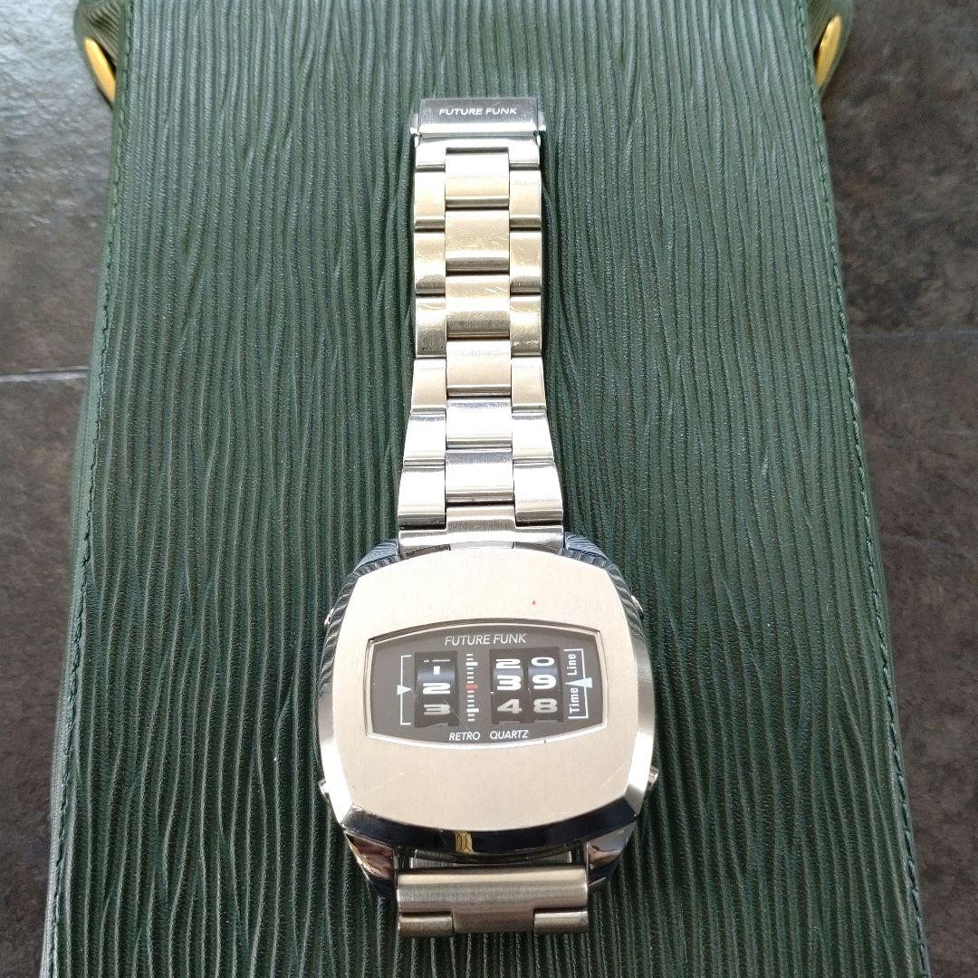 FUTURE FUNK FF101-SV-MT Roller Digital Analog Watch Stainless Case 1.73″ Band