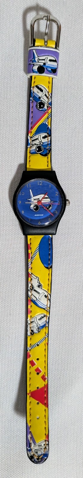 Boeing Wristwatch Airplane Airline Yellow Blue Red Purple Black Original Vintage