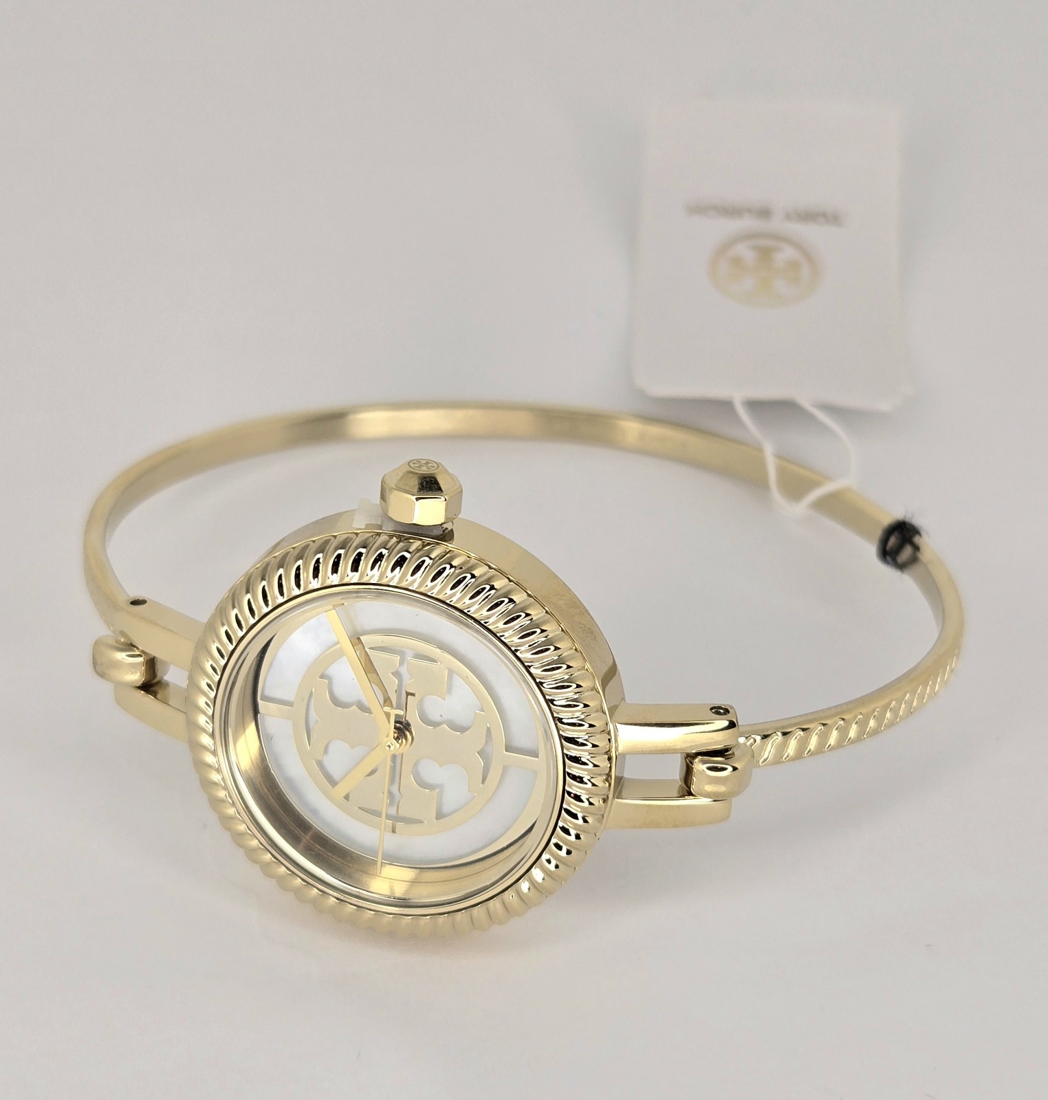 Tory Burch Women’s Watch TBW4029 Gold Mother of Pearl Dial Interchangeable Bezel