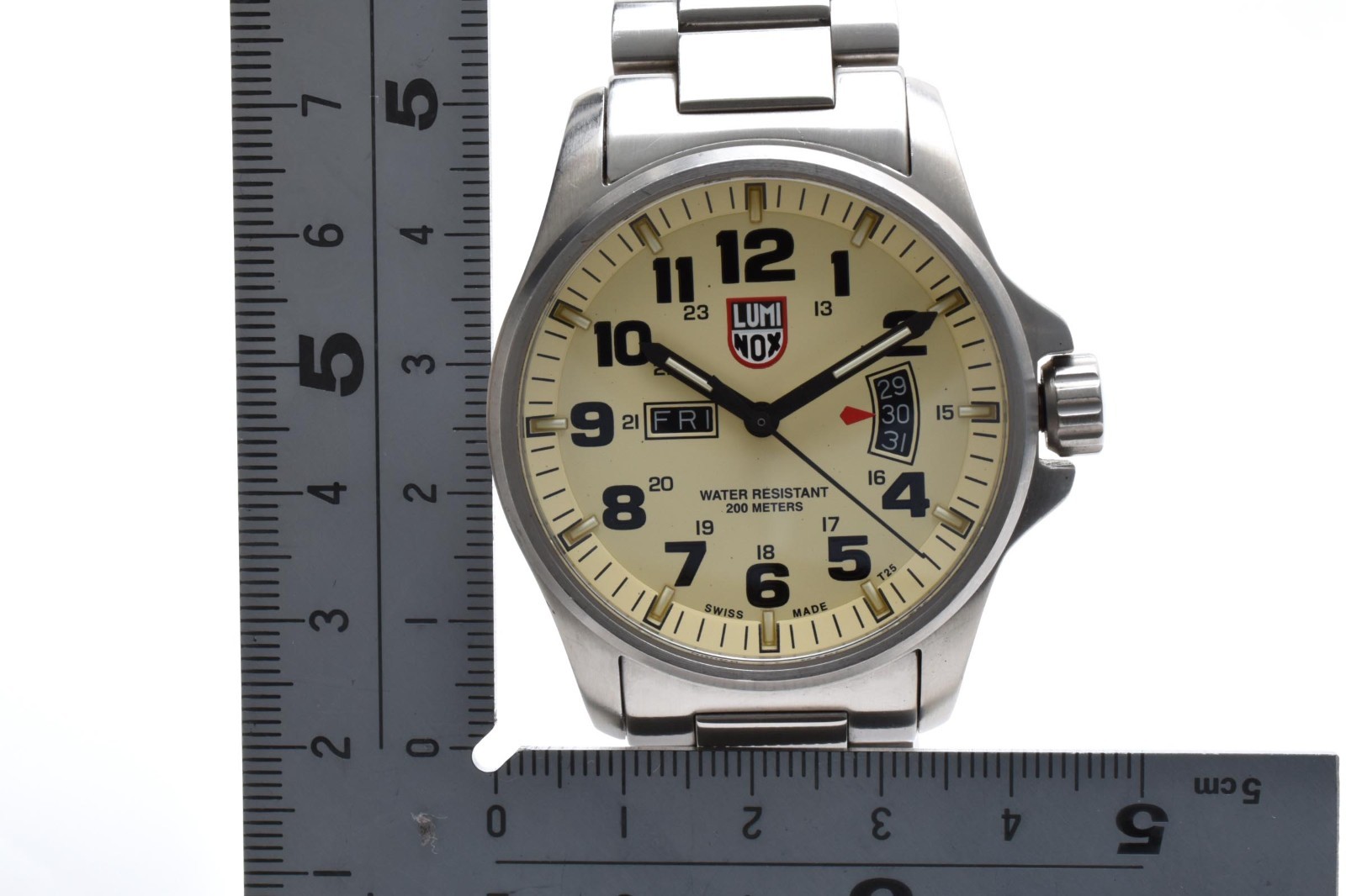 [Near Mint] LUMINOX ATACAMA FIELD 1820 Day Date Beige Dial Mens Watch Quartz ST