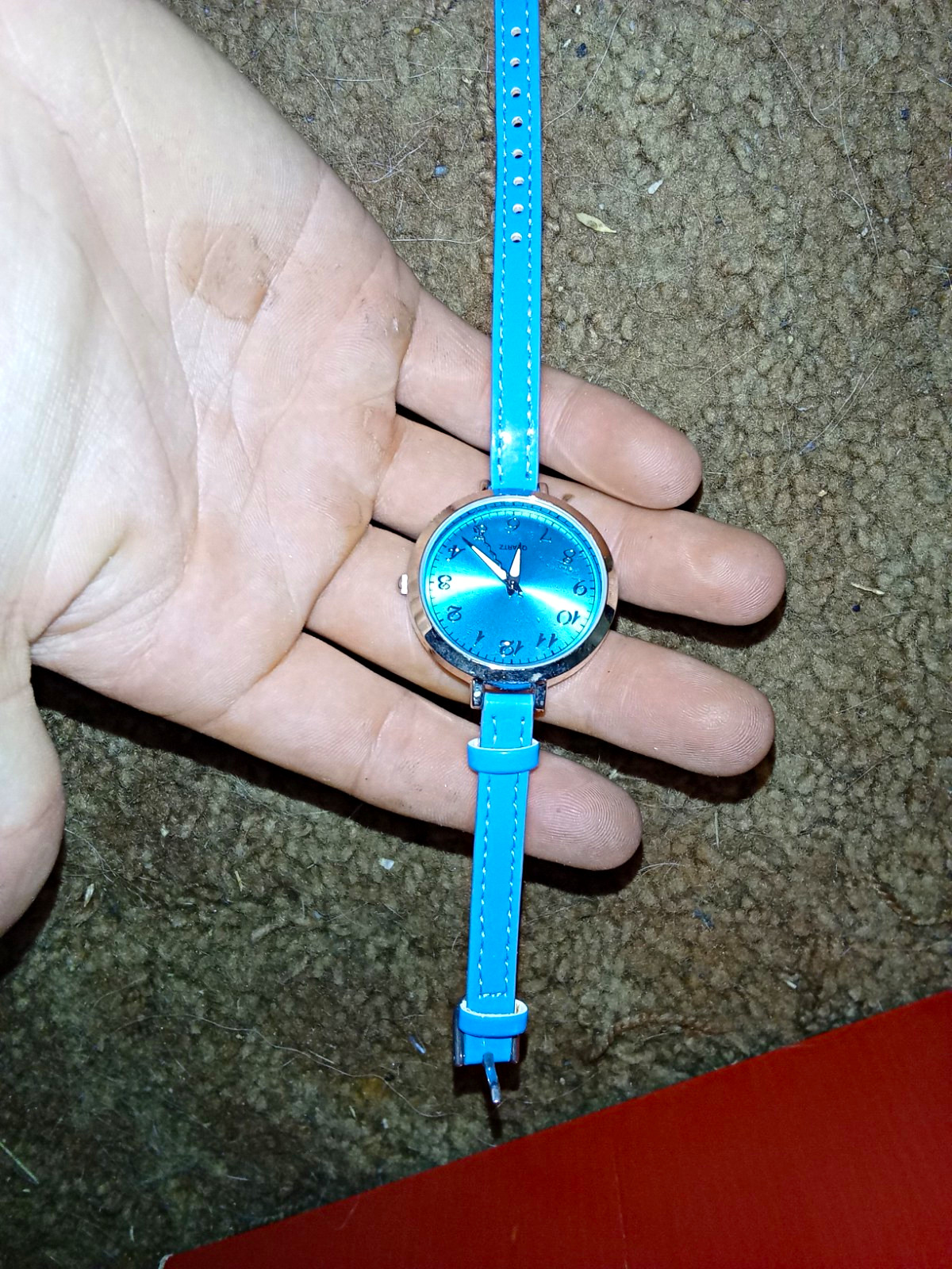 Women’s Quartz Analog Wristwatch Blue Dial Arabic Silver Round Case Blue Strap