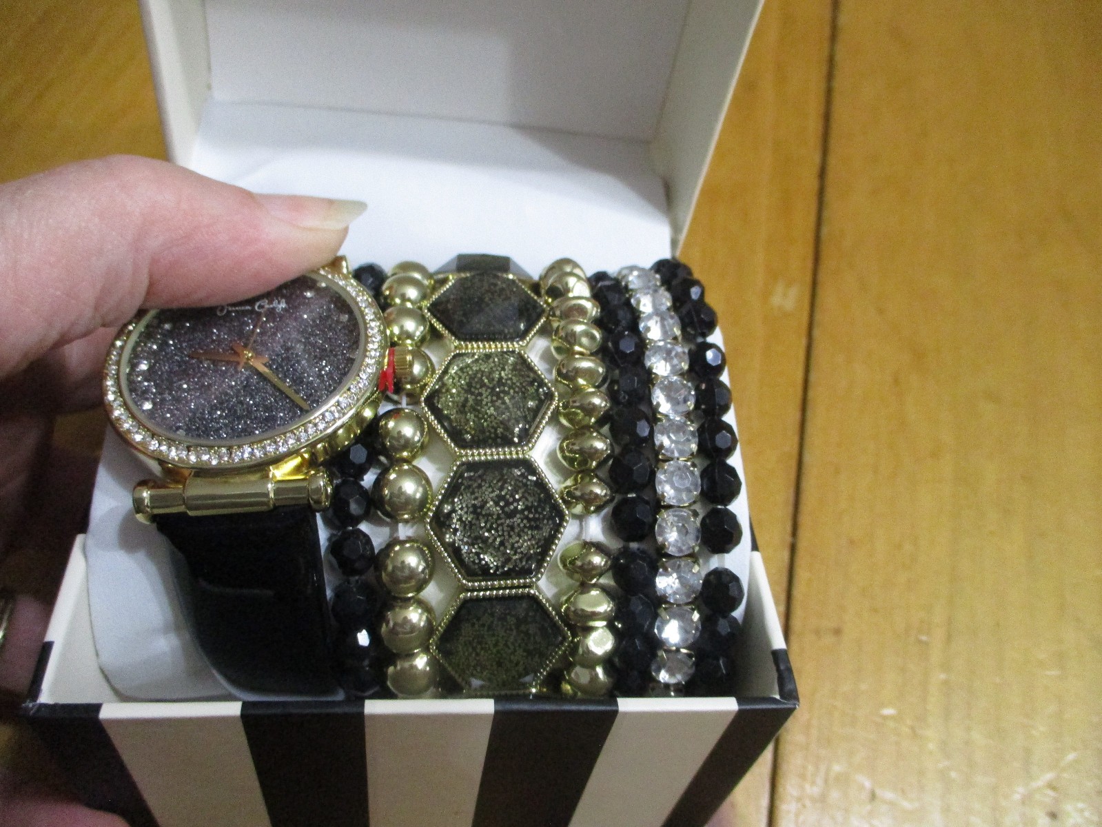NWT Jessica Carlyle PVD Stainless Steel Watch/Coordinating Bracelets,8 Pcs,