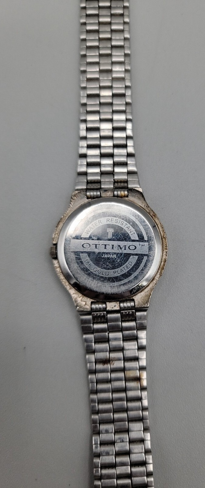 Vintage 18kgp Ottimo Unisex Quartz Watch Rare Yellow Dial 7″ 30mm