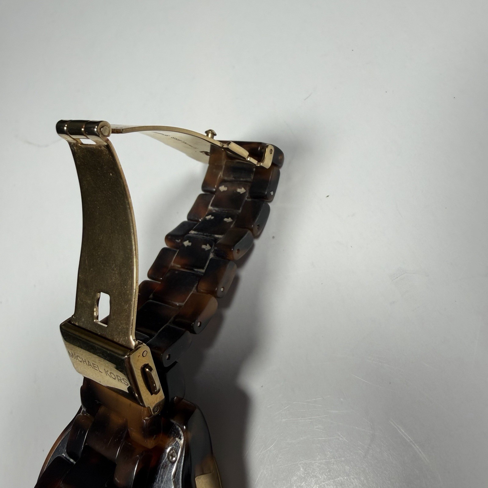 Michael Kors Jet Set MK-5038 Watch Womens 37mm Brown Tortoise Needs Battery