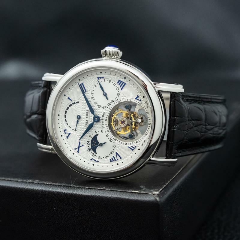 Sugess Seakors Genuine Tourbillon Seagull ST8007 Mechanical Mens Watch SE8007SW