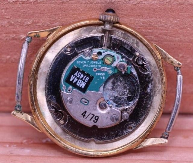ETA ESA 7j 951.411 MEN’S WRIST WATCH FOR REPAIR 30.3mm 17.5mm LUG (FS)