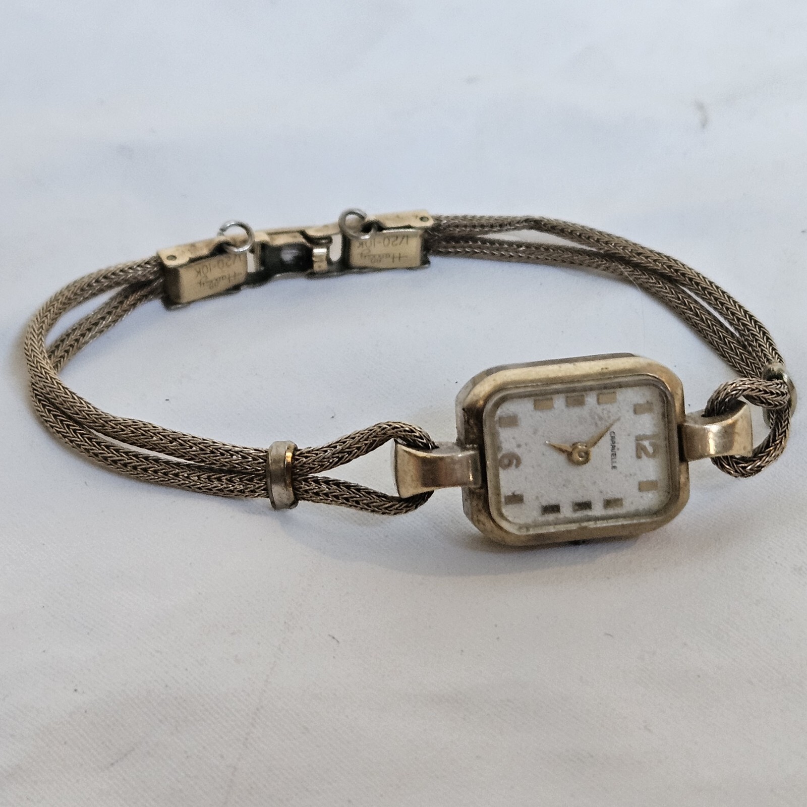 Vintage Caravelle Women’s Wrist Watch 10K RGP Bezel Gold Hadley 1/20-10k 6inch