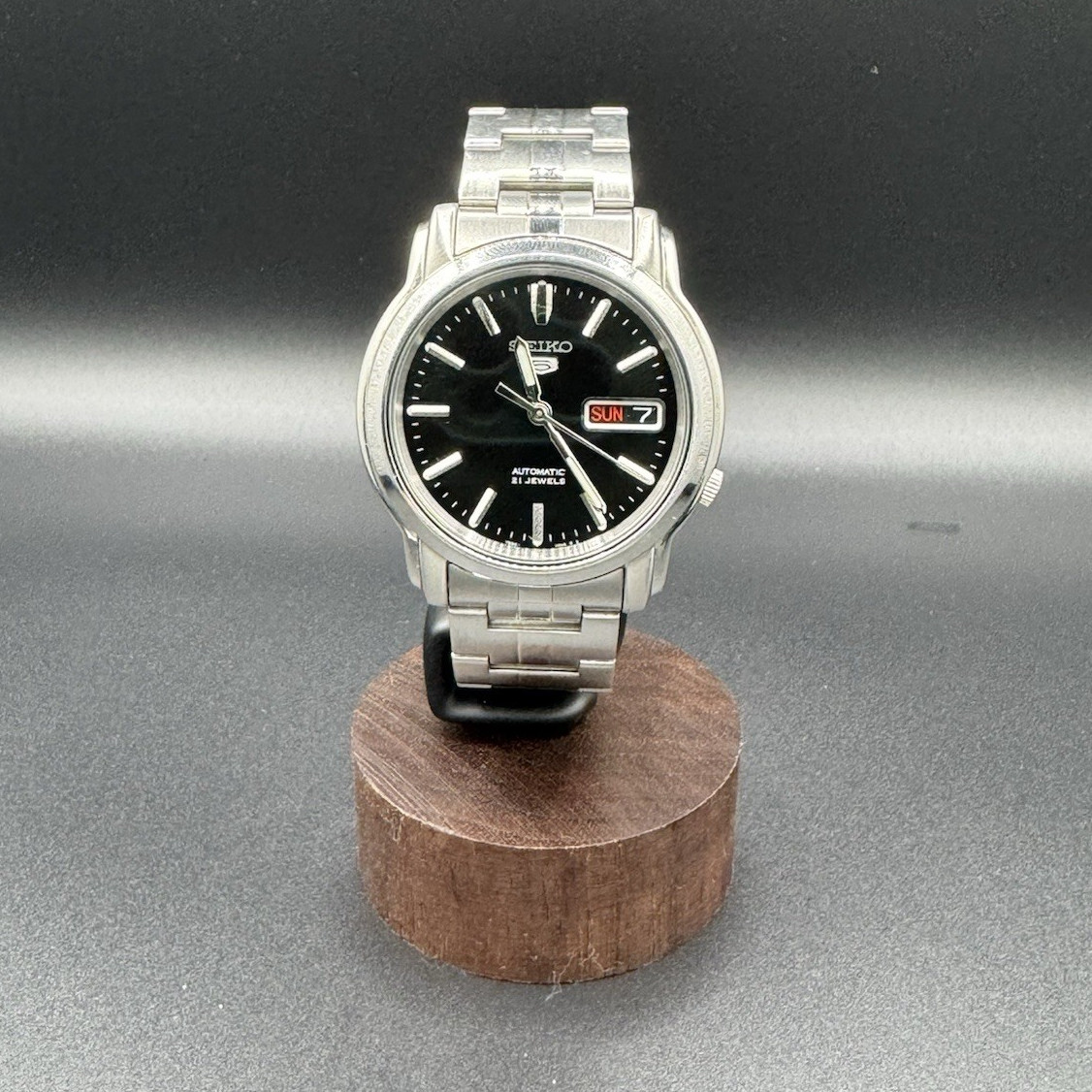 Seiko 5 Automatic 21J Black Dial 7S26 Watch w/ Box