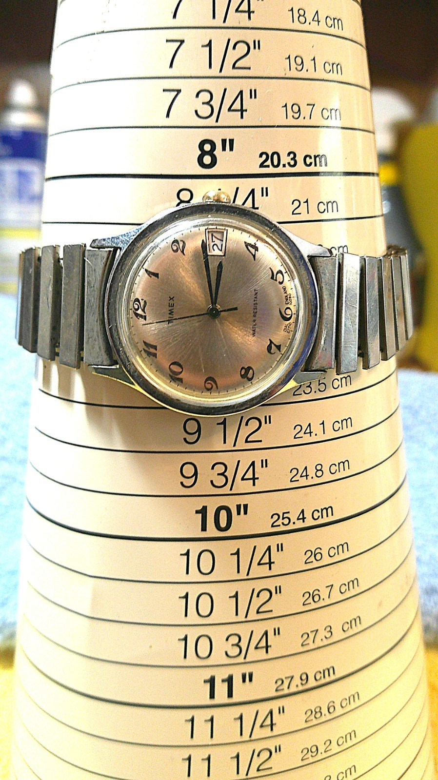 Vintage Timex Marlin Watch Mens 37mm Date Stretch Band Manual Wind 27710-10580
