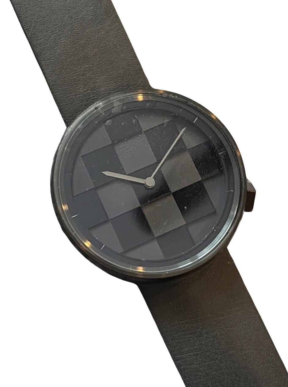 NEW Projects Watches PJT-7307 Pixelate Dark Mode 40mm Black Leather Strap /150
