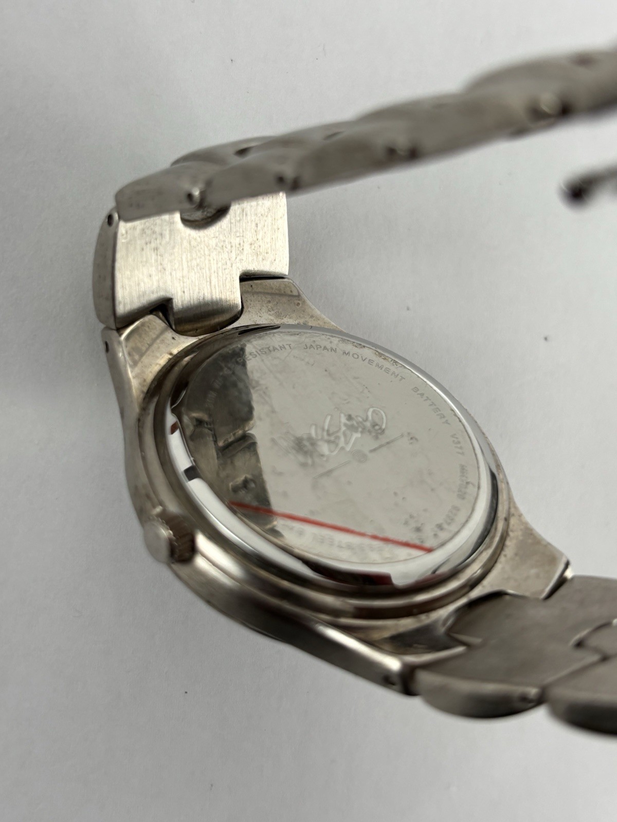Mossimo 38mm Silver Tone Black Dial Quartz Date Watch w/Bracelet & New Battery