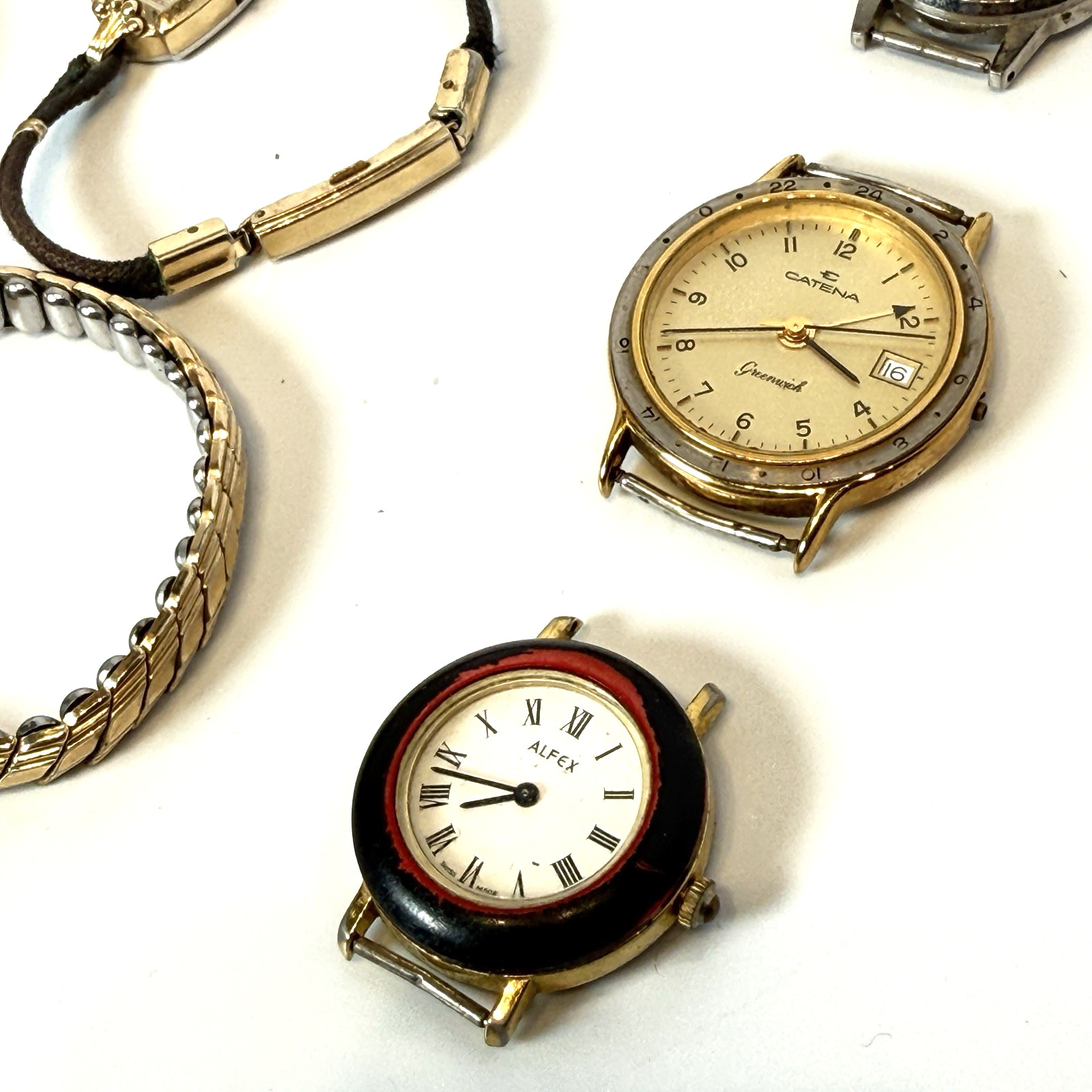 Lot of Vintage Wrist Watches – Elgin, Helbros , Catena , Timex FOR PARTS REPAIR
