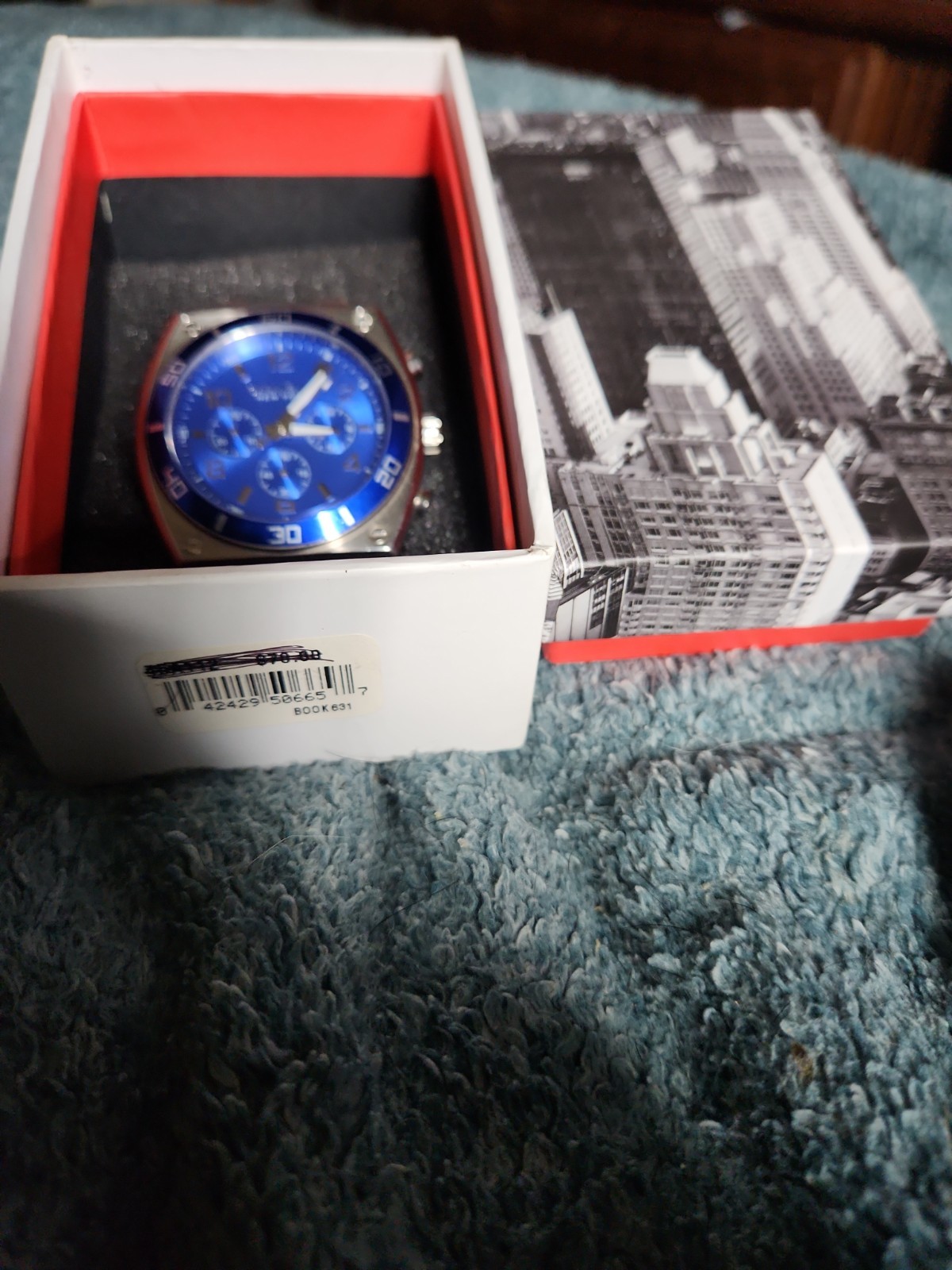 Bulova Caravelle Chronograph Men’s Blue Dial Quartz Watch 45A109