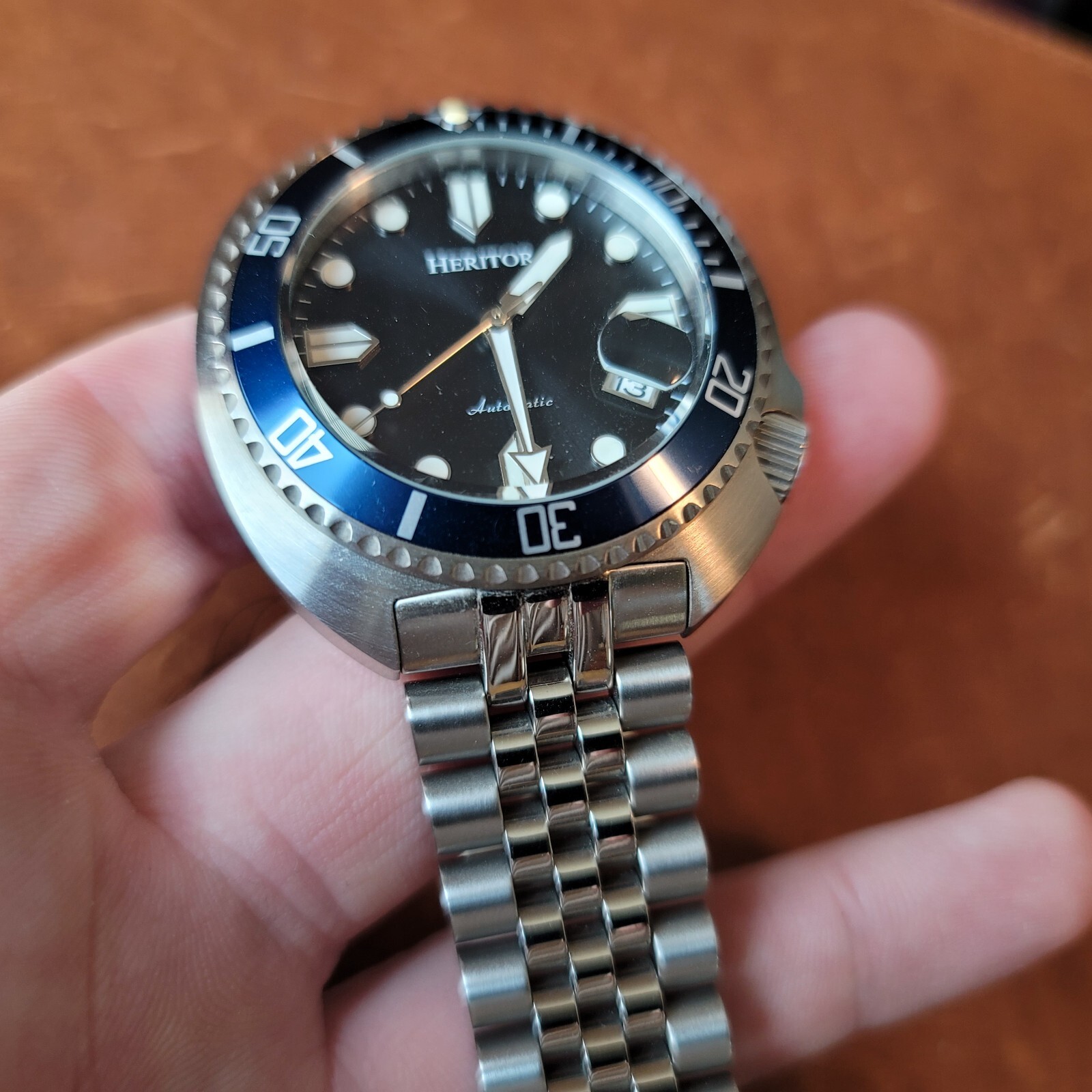 Heritor Automatic Morrison Bracelet Watch w/Date – Black-Gray/Blue – HERHR7612