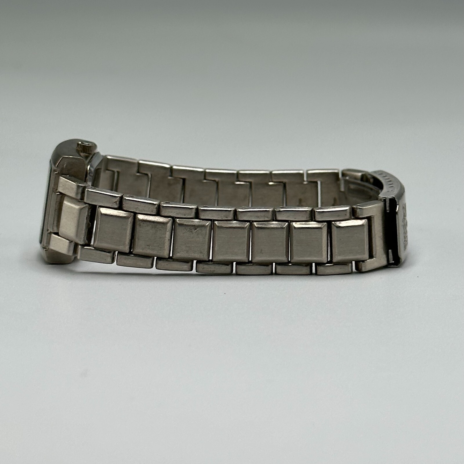 Mossimo Watch Women Silver Tone Rectangle Case Date Window New Battery 7.5″