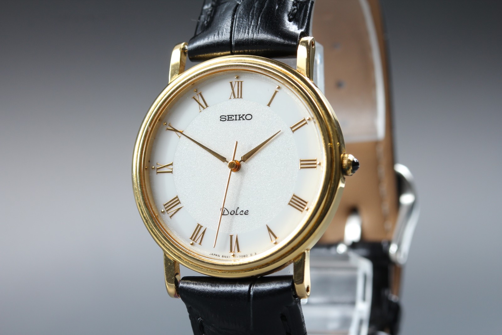[Near MINT#] SEIKO Dolce 8N41-7030 32mm White Dial Quartz Men’s Watch from JAPAN