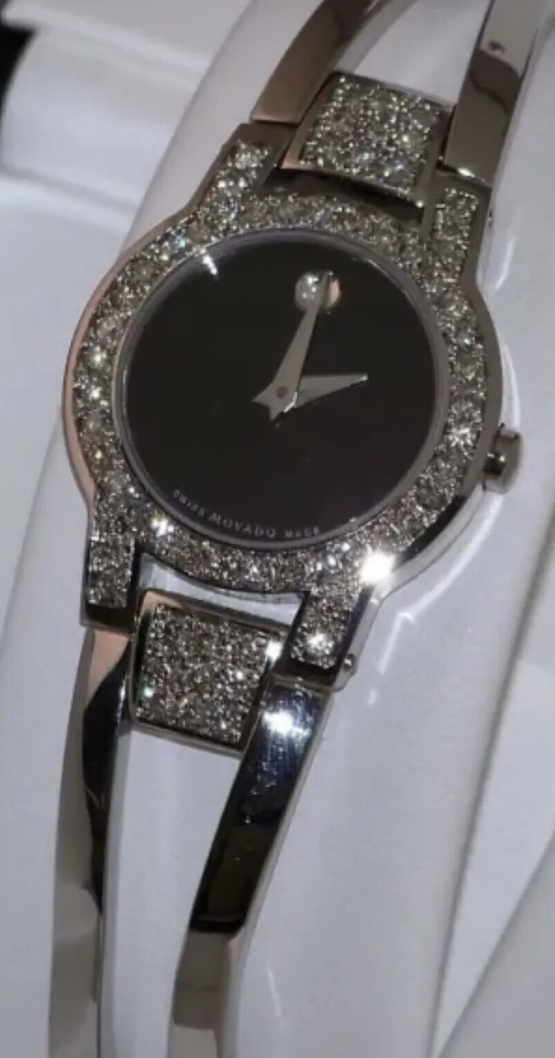Brand New Ladies Movado Amorosa Custom Diamond Watch – 0604759 Aprx (0.90CT)