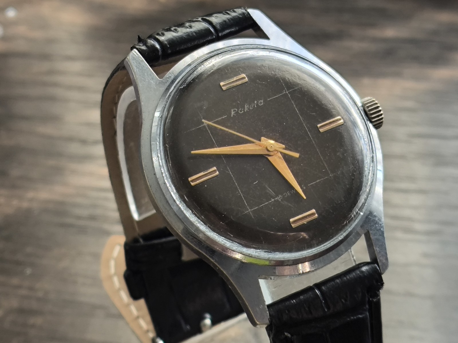 Watch Raketa Baltika Vintage Mechanical rare black dial Soviet USSR Serviced