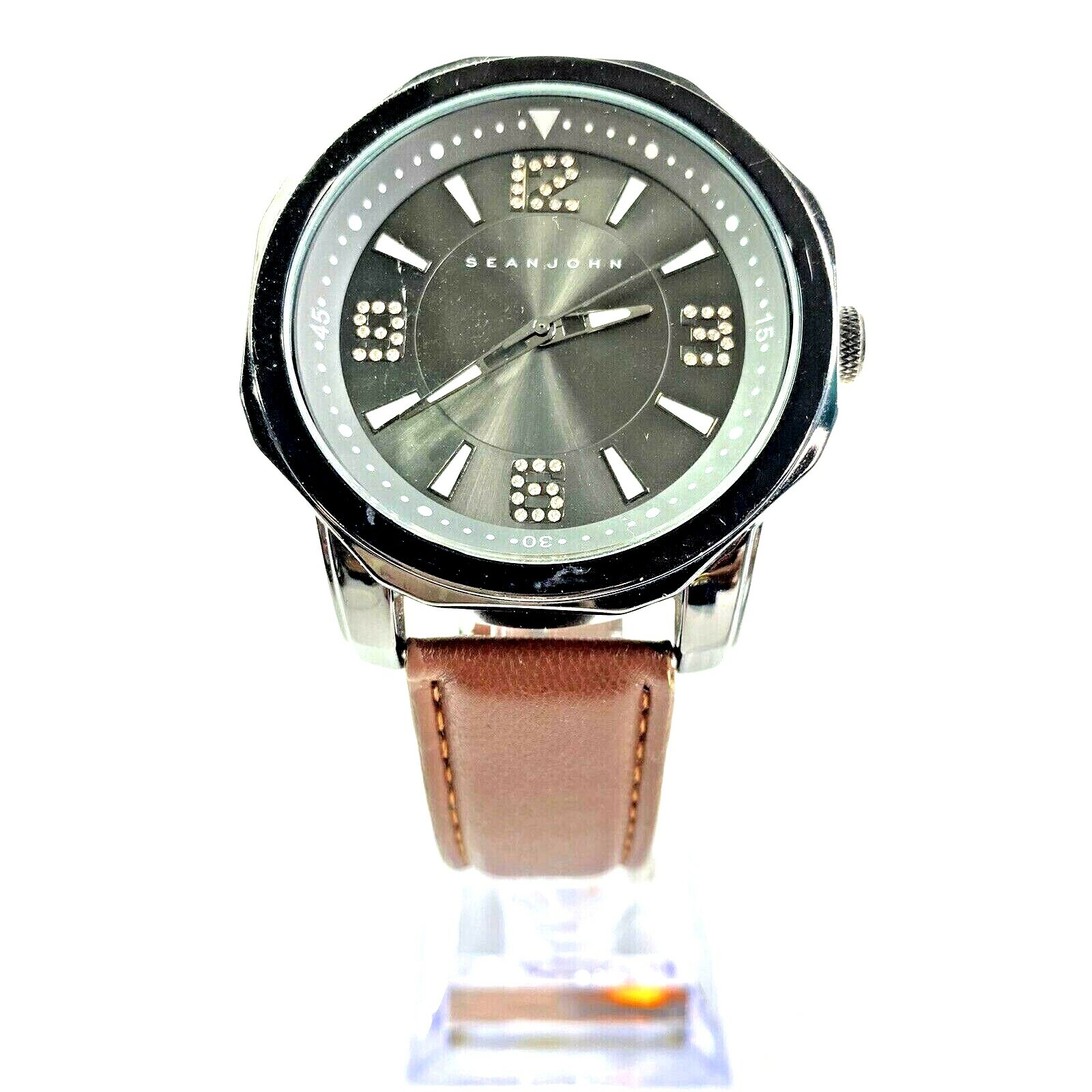 Sean John watch Black Dial with Brown Leather Band SJ51029007