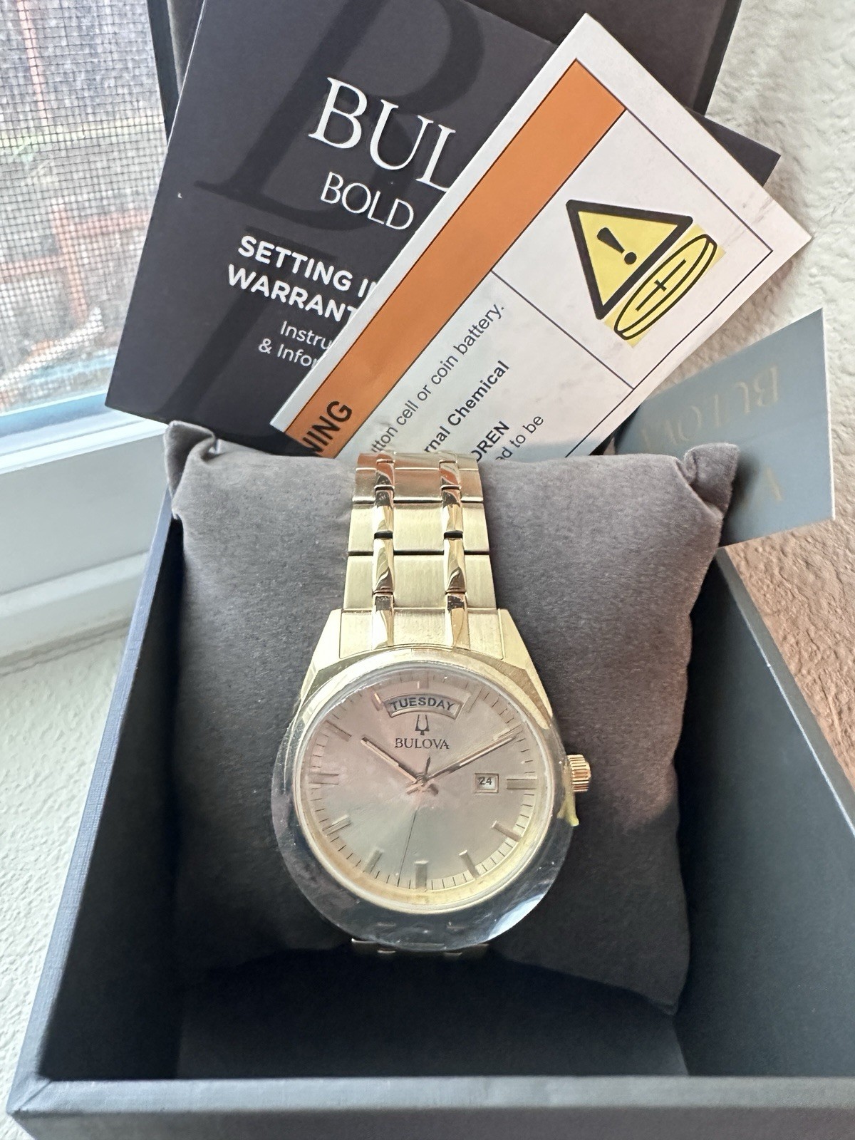 Bulova 97C115 Surveyor Gold Stainless Steel Men’s Watch 39mm MSRP $450 / NEW
