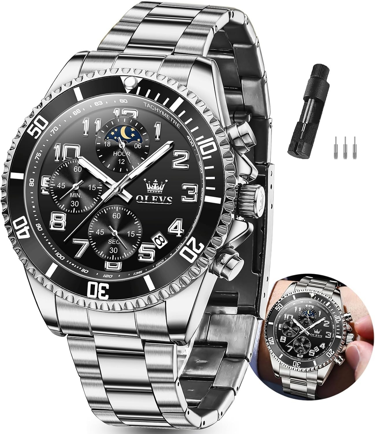 Stylish Men’s Business Watch – Waterproof with Luminous Hands and Dual Calendar