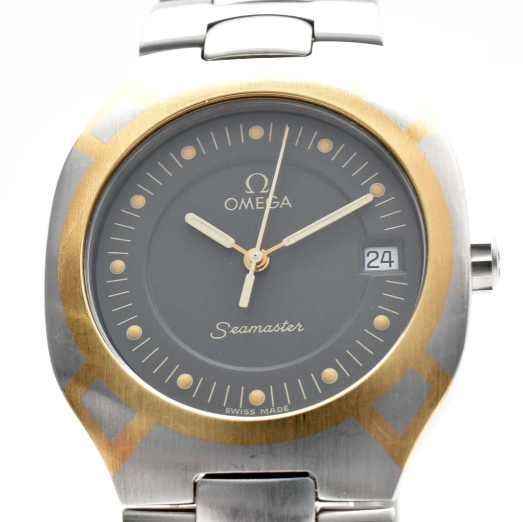 [Near MINT] OMEGA Seamaster Polaris 396.1022 Men’s Black Dial Quartz Watch JAPAN