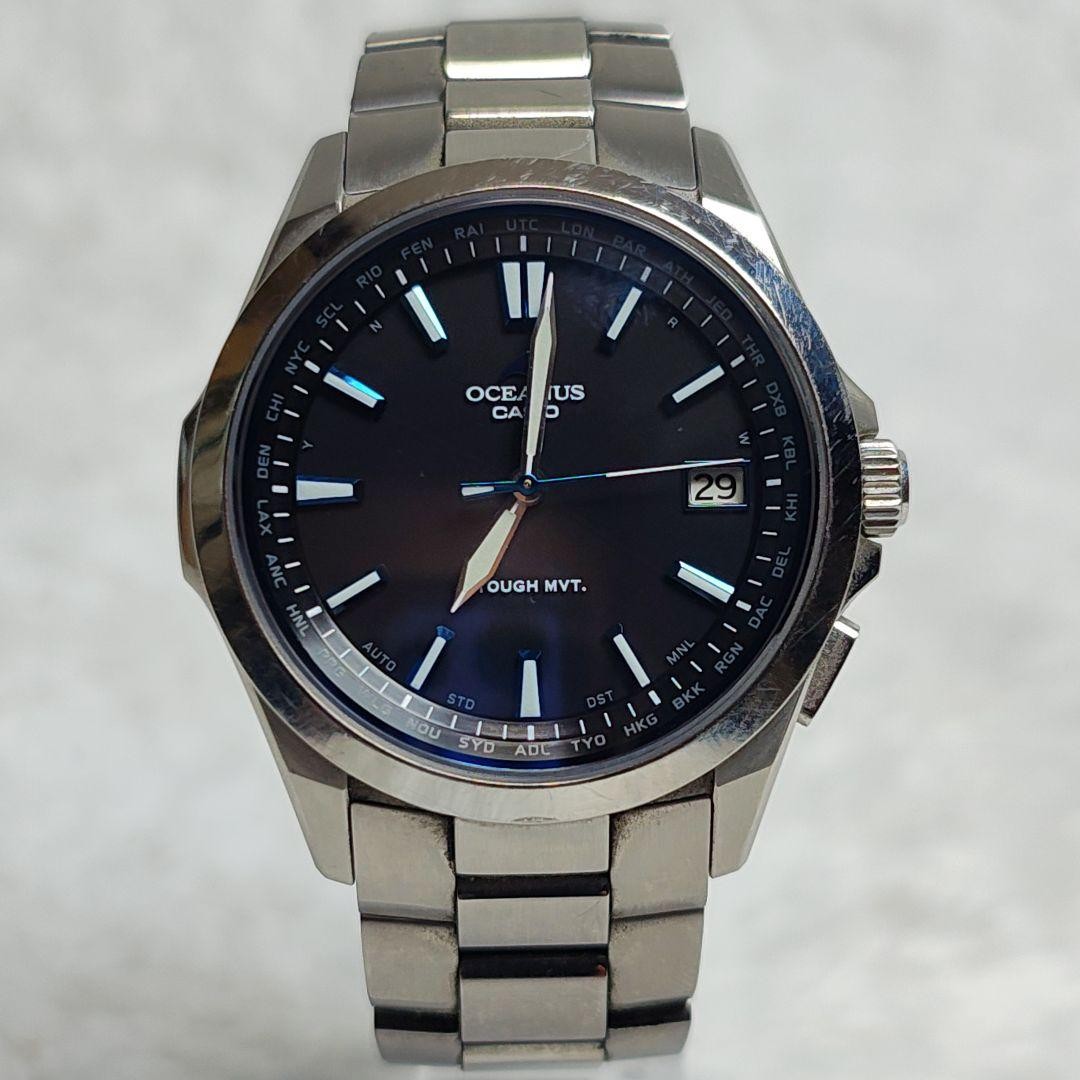 Casio Oceanus OCW-S100-1AJF Solar Radio Titanium Sapphire Glass Black Blue Watch