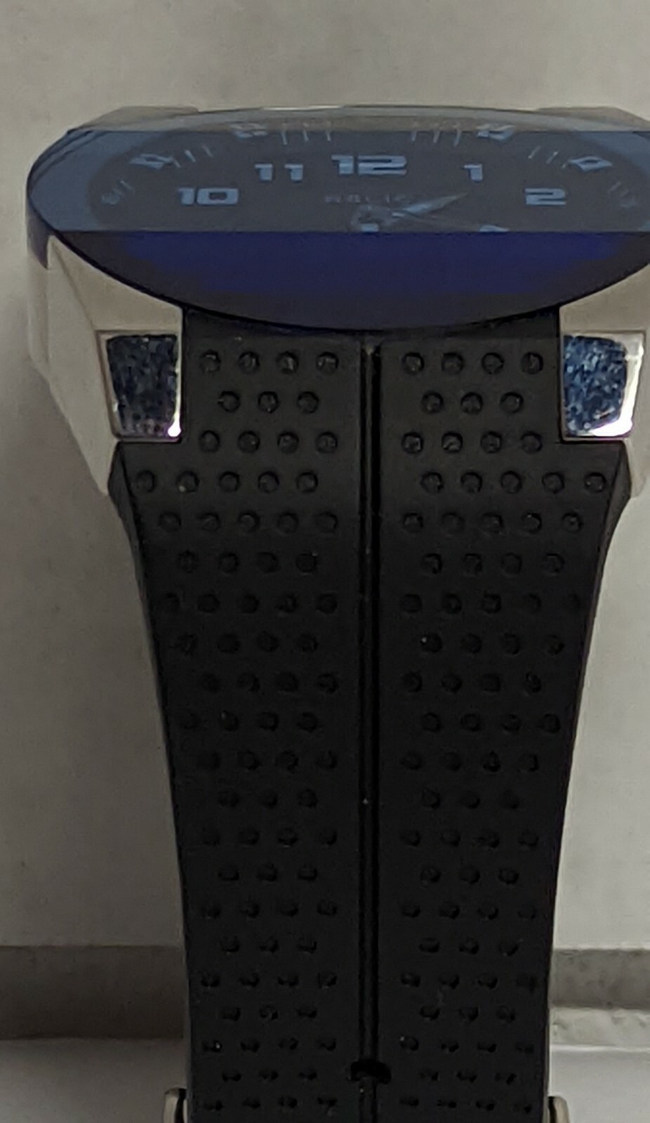 RELIC Wrist Watch 50 Meters-165 Feet Deep Blue Angular Face Black Band Men Works