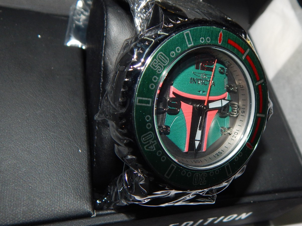 New INVICTA Star Wars BOBA FETT 52mm Date Watch 300m 27669 & Box LE 770/1977