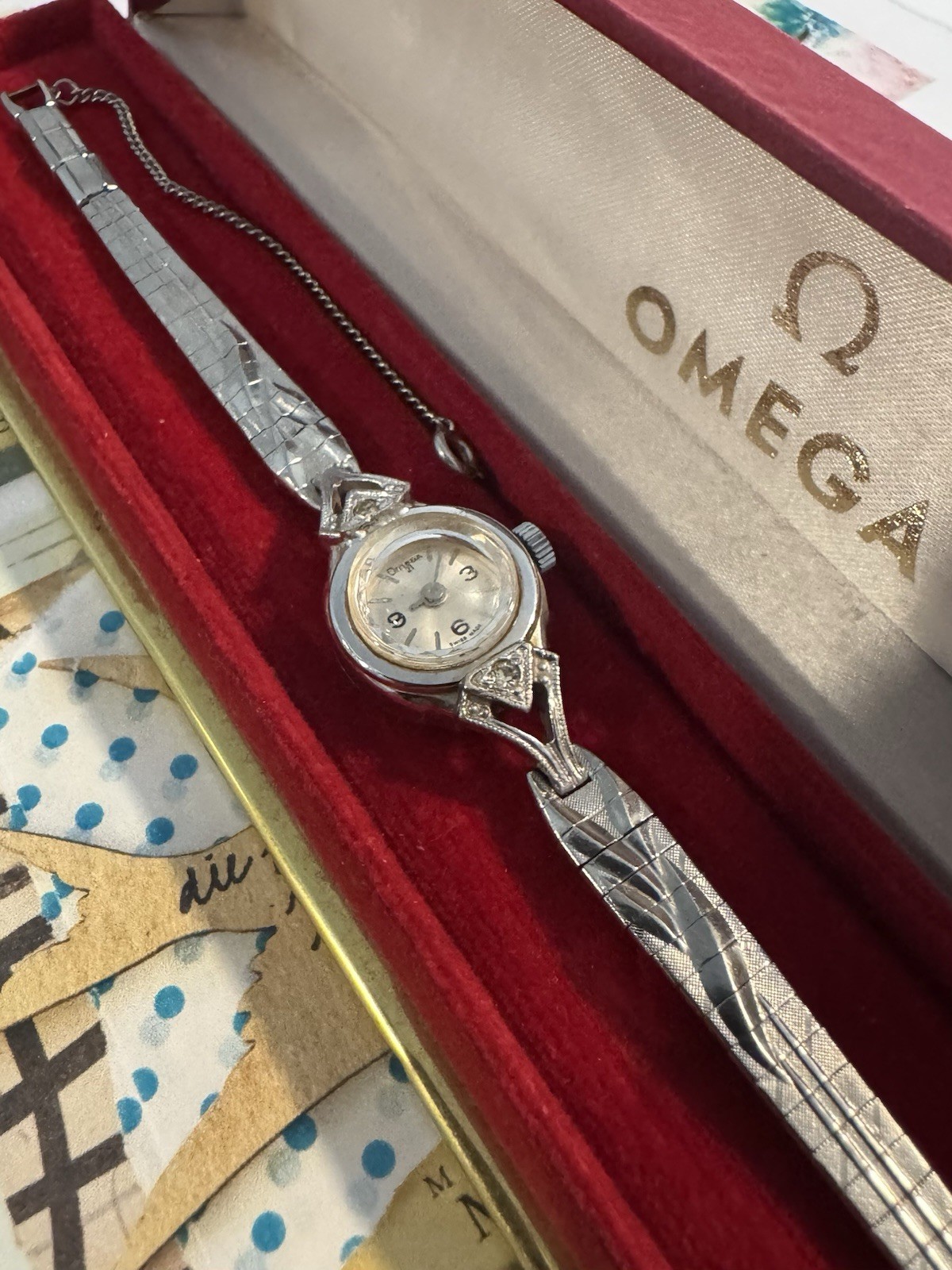 Vintage OMEGA Cocktail Watch Swiss Hand Wind 1950s with Box