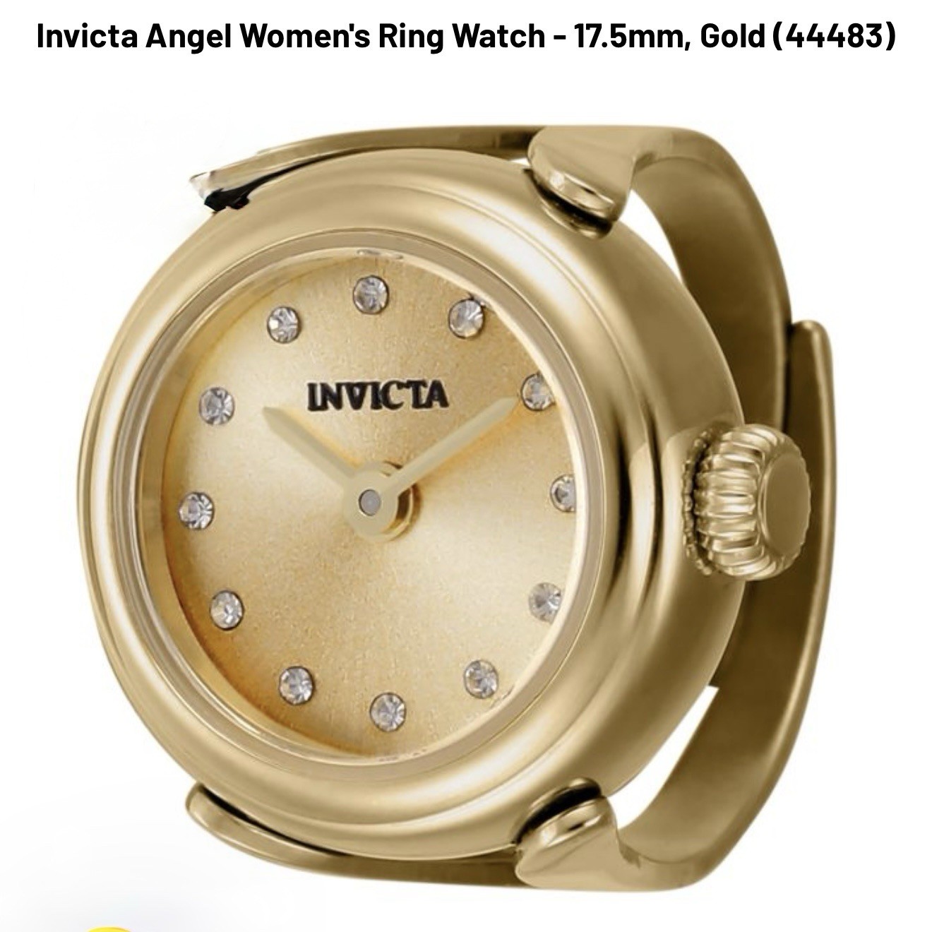 Invicta Angel Women’s Ring Watch 17.5mm, GOLD (44483) $199 MSRP-BRAND NEW IN BOX