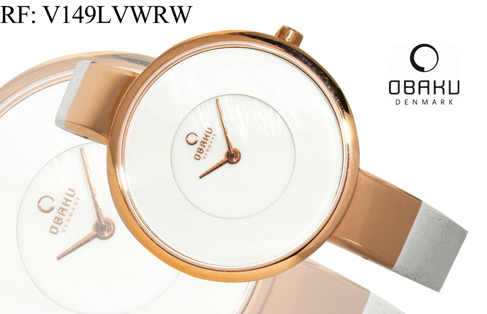 OBAKU V149LVWRW Women’s Sporty Stainless Steel Watch with Leather Band