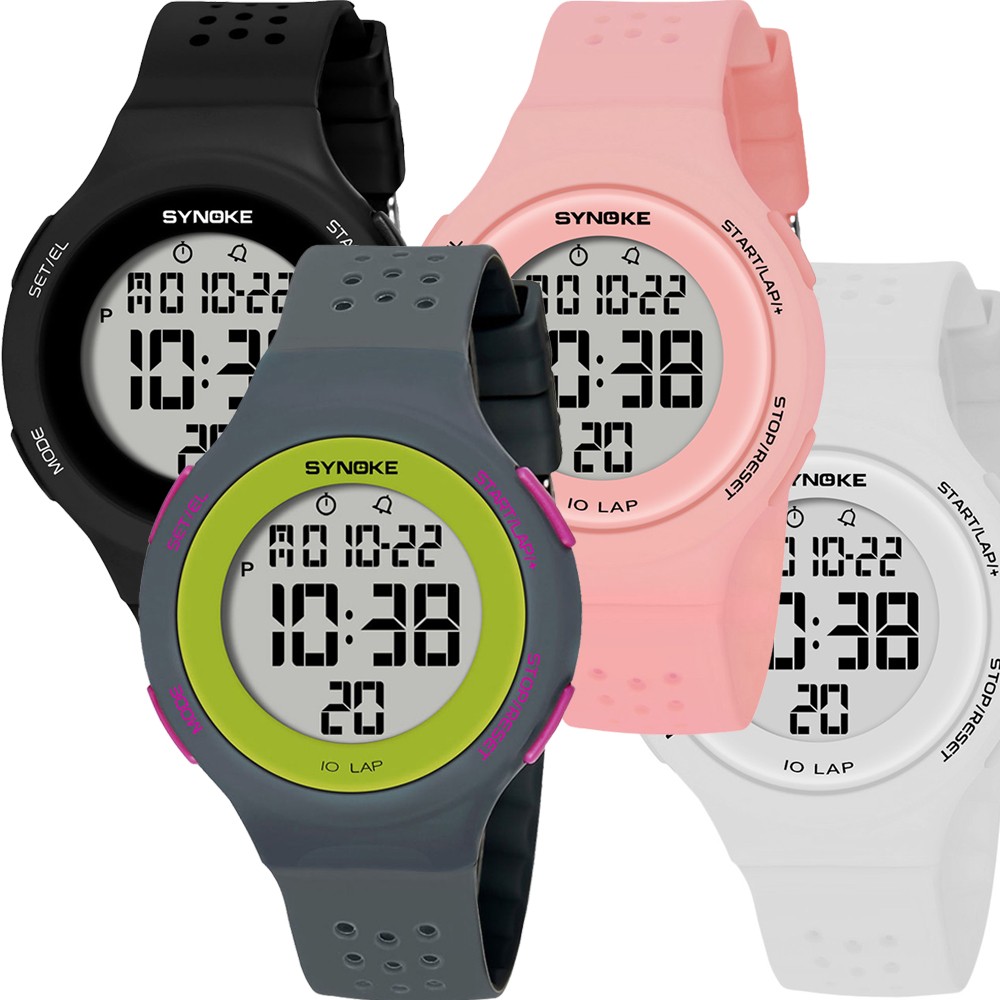 US Womens Girls Outdoor Sport Digital Watch Waterproof Back Light LED Watch Gift