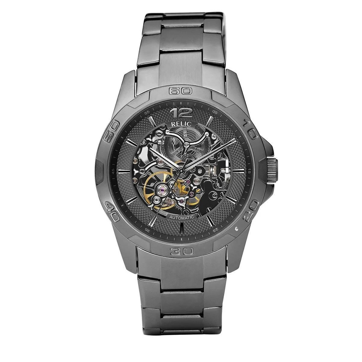 Relic by Fossil Men’s Automatic Skeleton Gunmetal 43mm Watch ZR11853