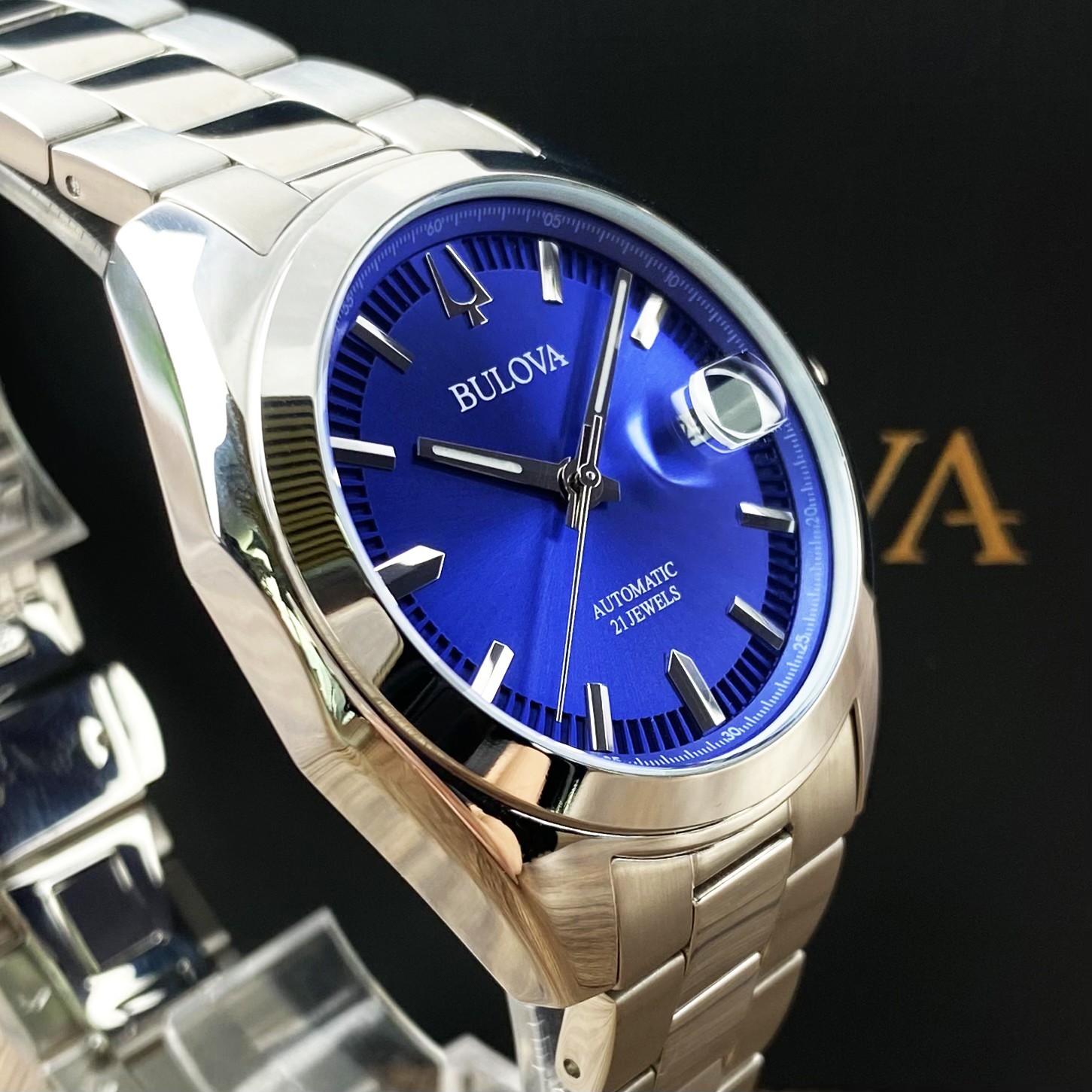 Bulova Surveyor 96B436 Blue Dial Stainless Steel Automatic Men’s Watch