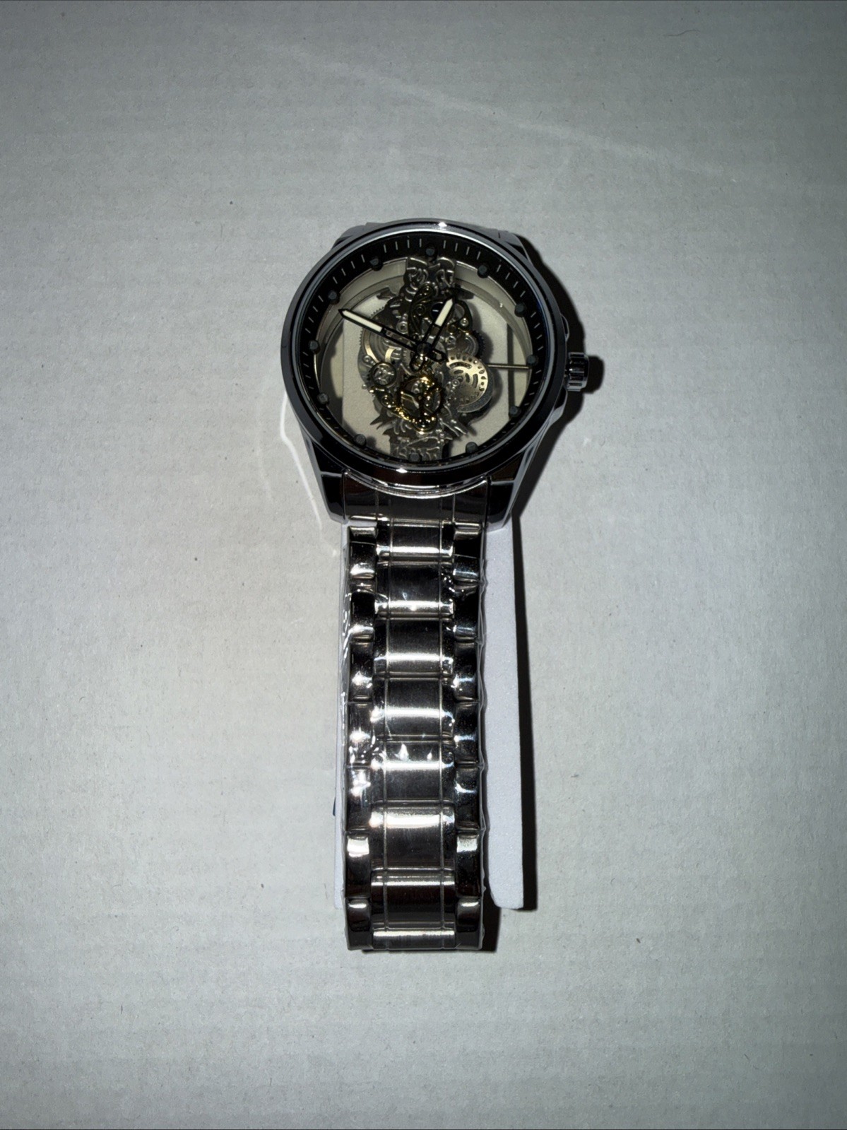 Premium Steel strip circular watch with Steel Strap, 42mm case. See Through
