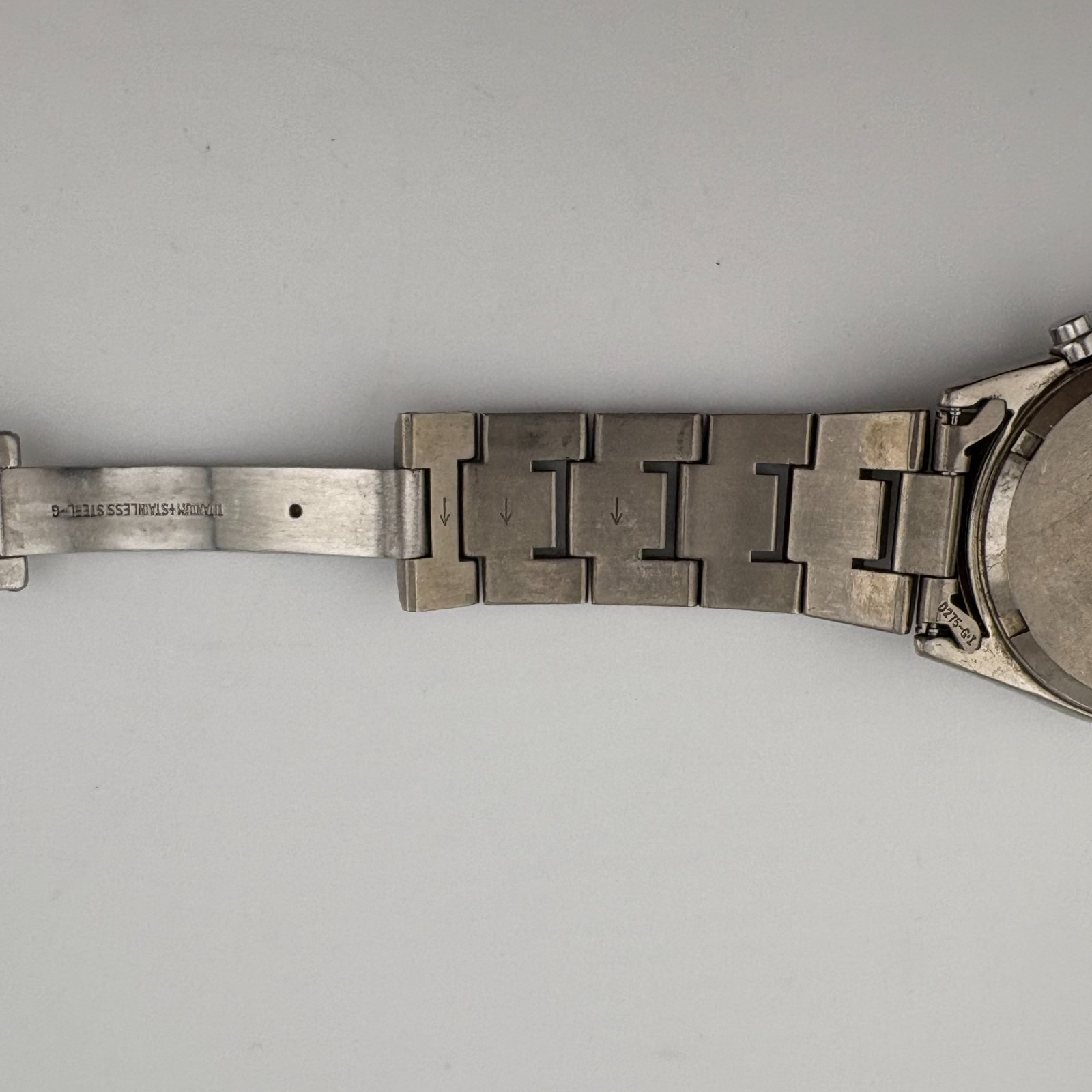 SEIKO 7T11-0AH0 Quartz Chronograph Titanium black dial band defective 35.5mm