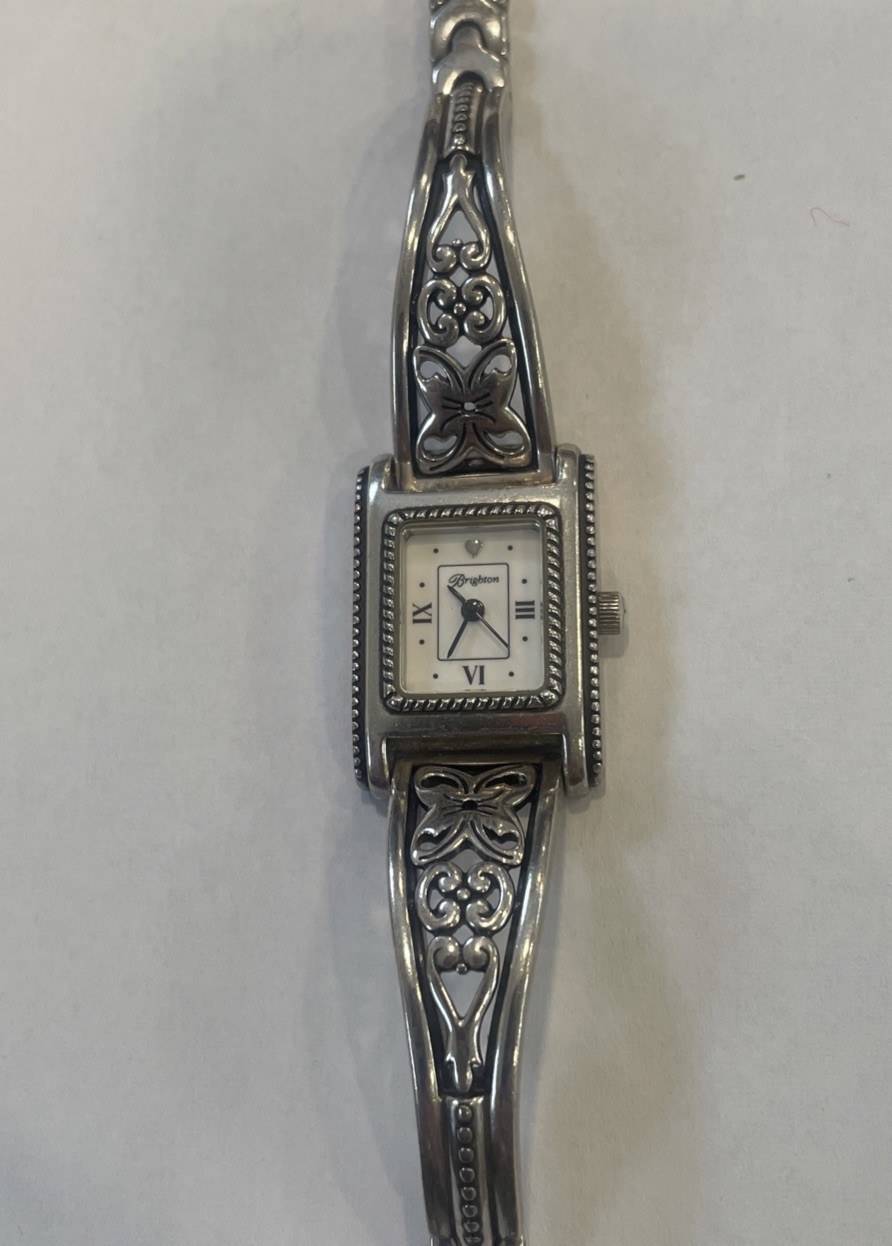 Brighton Hamilton Watch Silver Tone Butterfly Bracelet w/Extender New Battery
