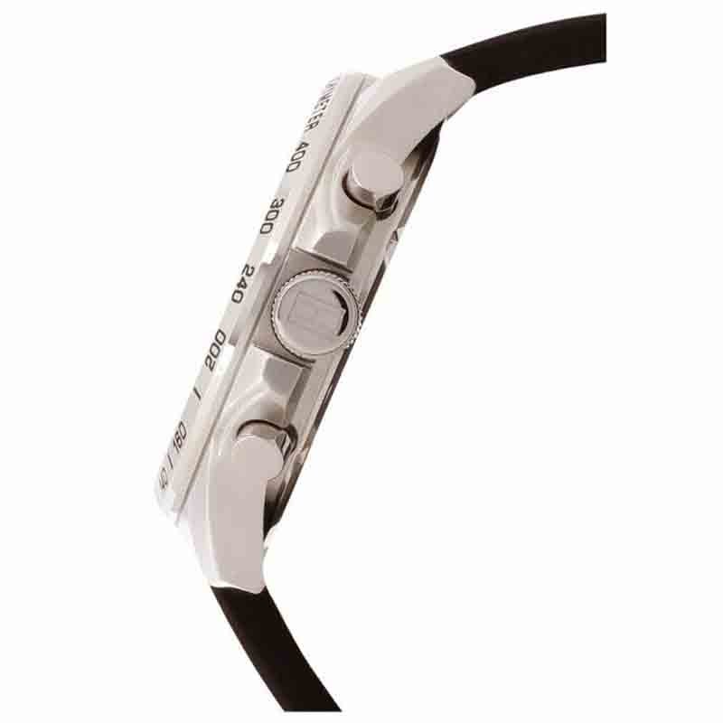 Tommy Hilfiger 1791473 Men’s Quartz Silicone Strap Black Dial Watch, 46mm