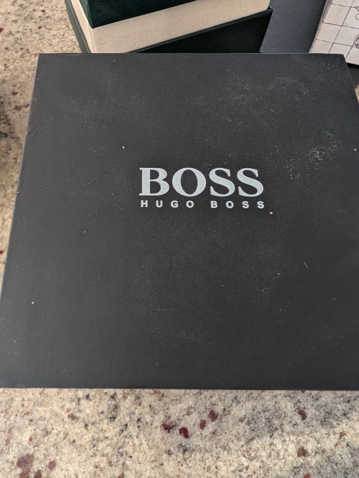 Hugo Boss Men’s Watch HB1513684 Quartz Gray Dial Black Case Blue Leather Band