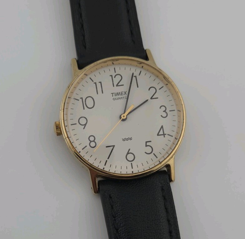 Timex Vintage Quartz Gold-Tone Watch with Left Crown – Philippines (c.1990s)