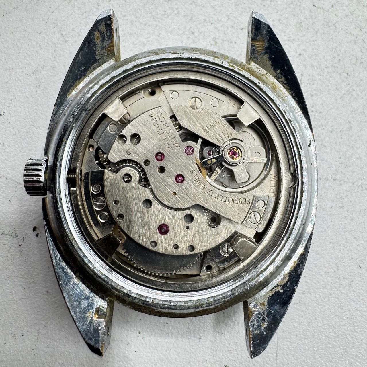 Vintage Waltham Fluted Day Date Men’s Mechanical Wristwatch 663S Steel & Chrome