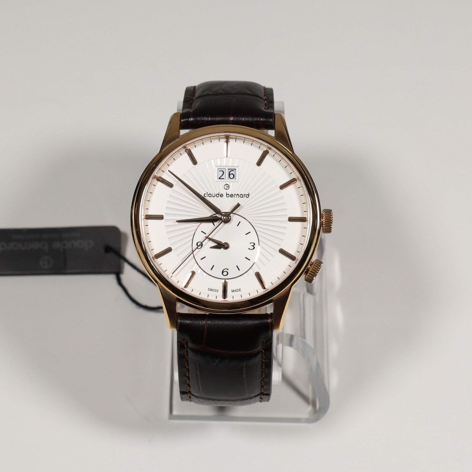 Claude Bernard White Dial Brown Strap Classic Men’s Watch 62007-37R-AIR