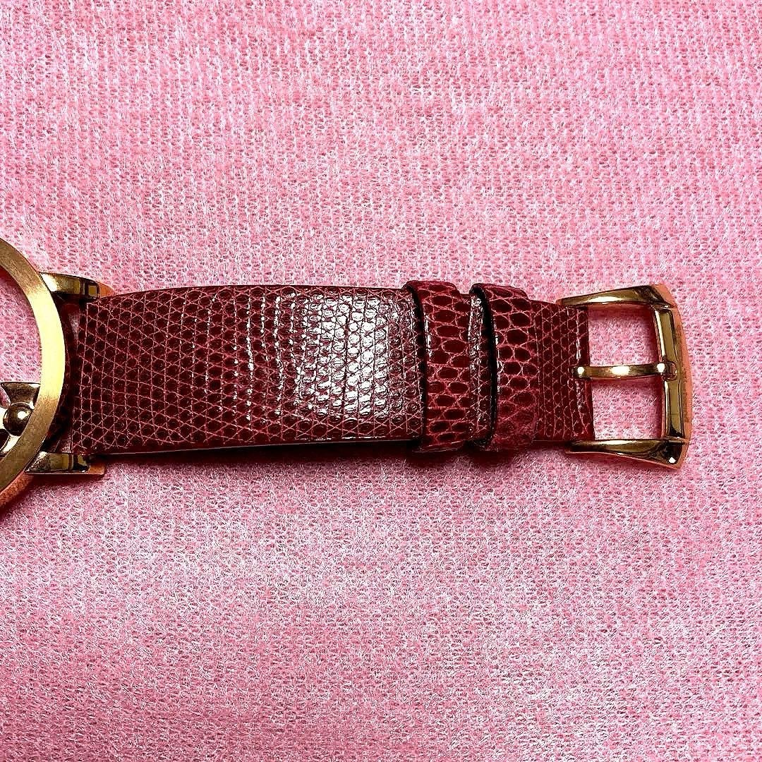Vivienne Westwood Circle Orb Gold Quartz Women Watch Bordeaux Leather Needs Bat