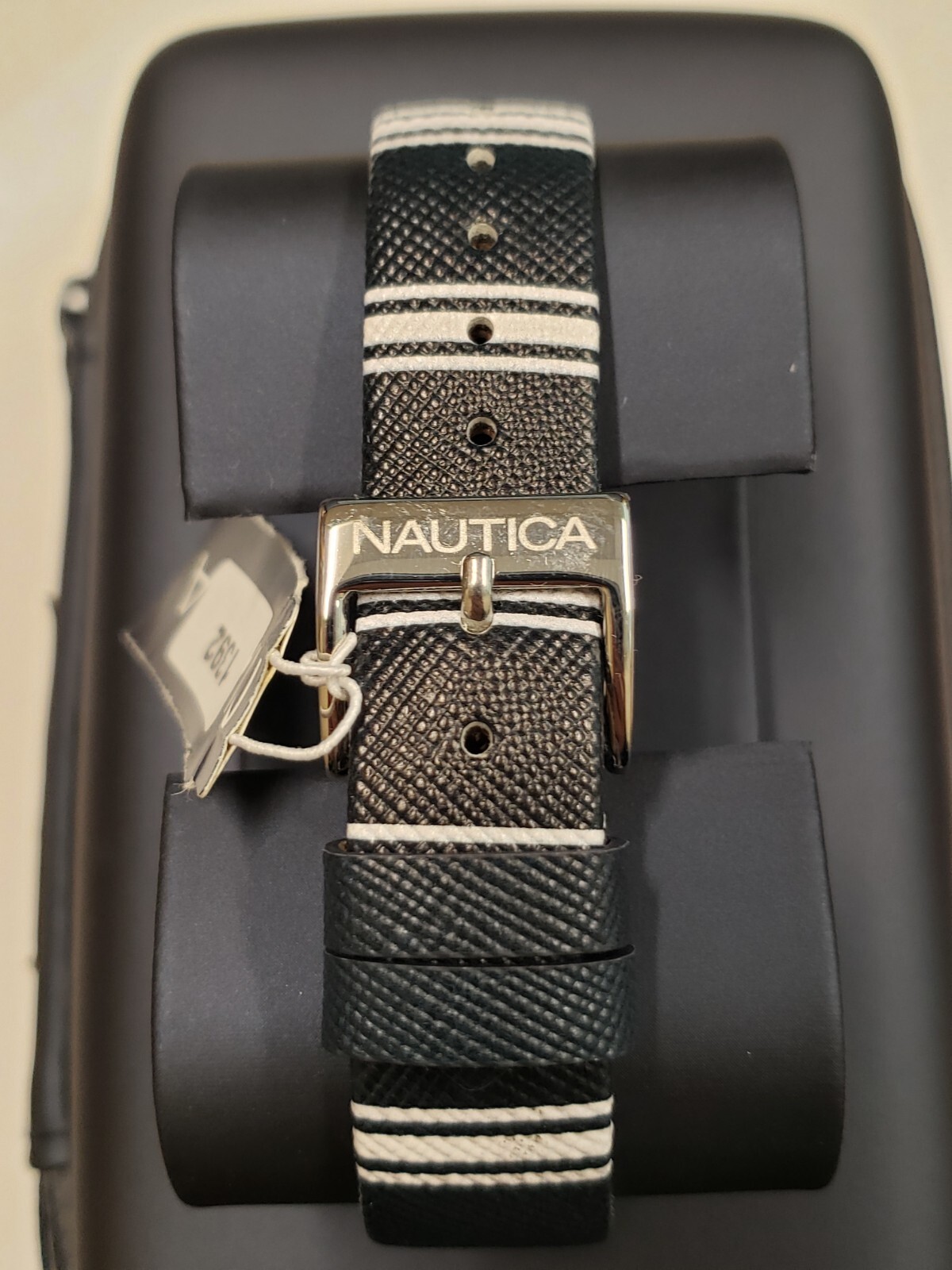 Nautica Blue navy White strap stripes 37mm White Dial women’s Watch NAPCGS001