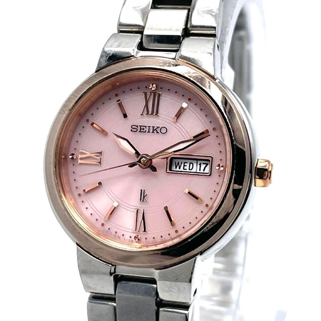 Seiko Lukia V138-0AG0 Solar Quartz Pink Dial Wristwatch