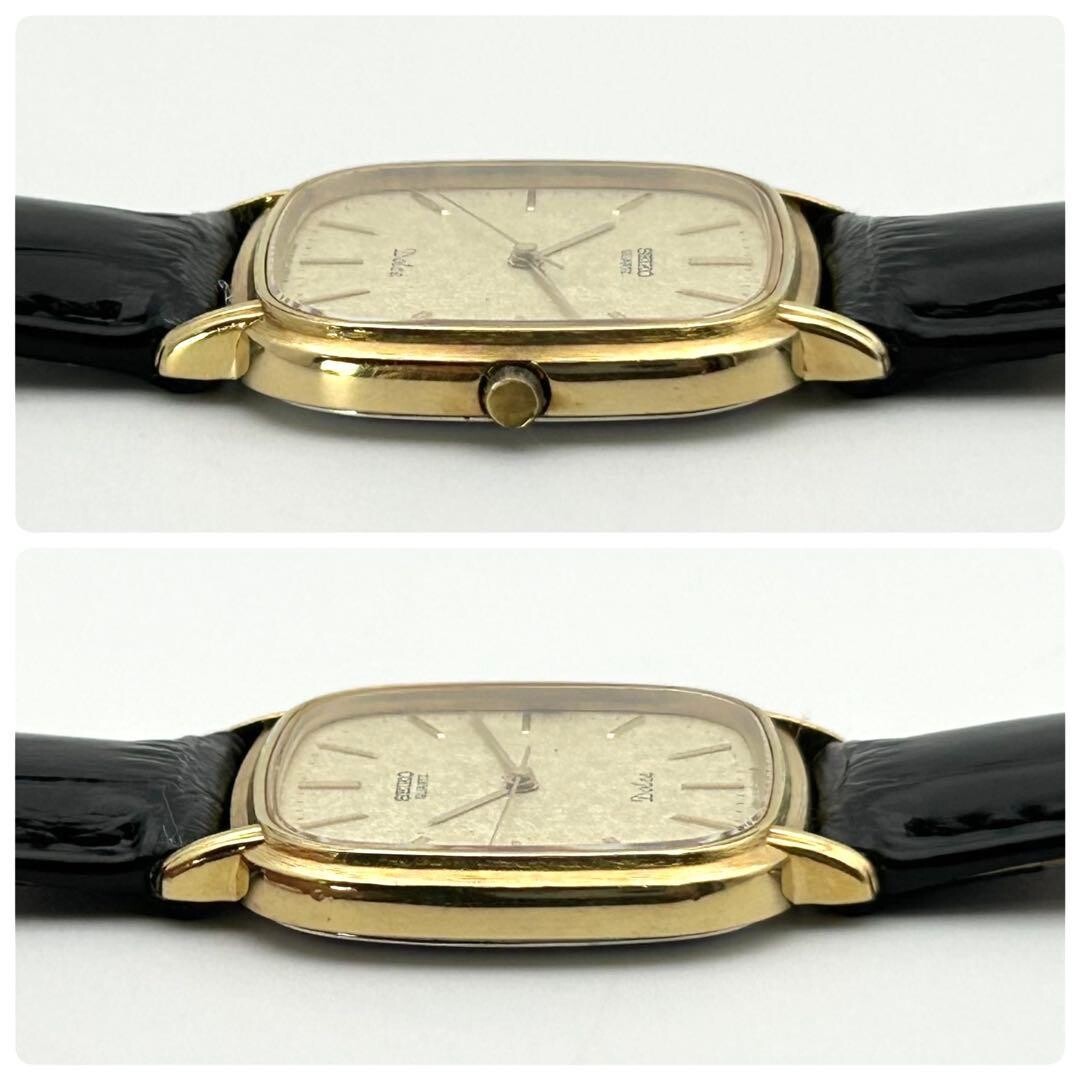Seiko Dolce 6030-5420 Mens Quartz Watch Gold Dial Japan Vintage Dress 29mm