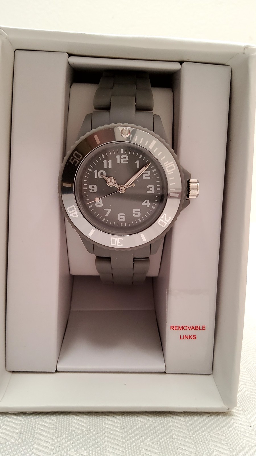 Xhilaration Gray Silicone Wrist Watch, New Older Stock (104)