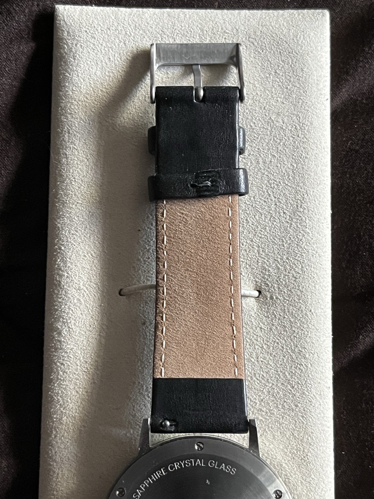 Linjer Model 40 Minimalist Watch Swiss Quartz Sapphire Crystal Black Leather Box