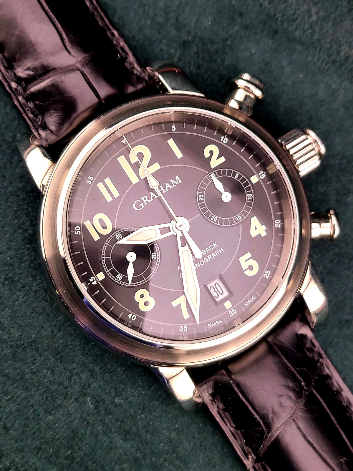 New Unworn Graham Aero Flyback Men’s Swiss Chronograph Watch Full Set Box Papers